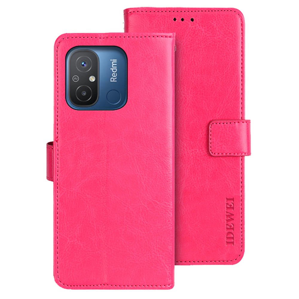 IDEWEI Flip Anti-drop Phone Cover For Xiaomi Redmi 12C 4G Crazy Horse Texture PU Leather Flip Wallet Case with Stand IDEWEI Flip Anti-drop Phone Cover For Xiaomi Redmi 12C 4G Crazy Horse Texture PU Leather Flip Wallet Case with Stand